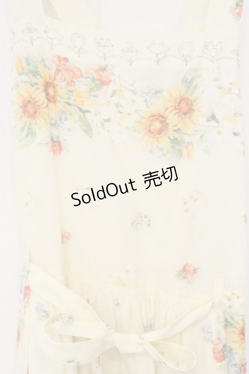 画像2: Jane Marple Dans Le Salon / Sunflowers apron dress　ワンピース M アイボリー O-26-07-30-033-JM-OP-IG-OS (2)