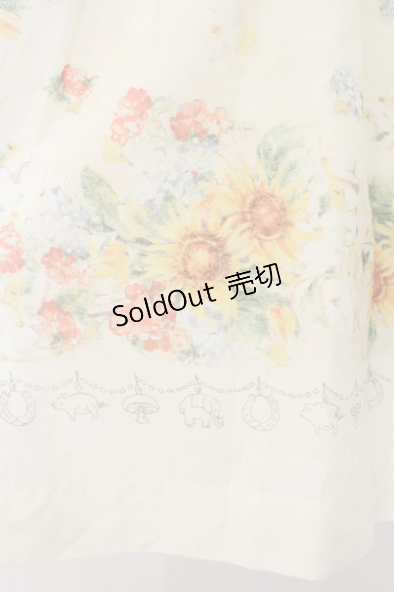 画像3: Jane Marple Dans Le Salon / Sunflowers apron dress　ワンピース M アイボリー O-26-07-30-033-JM-OP-IG-OS (3)