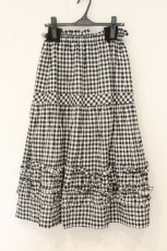 画像1: Jane Marple / Shirring gingham tiered skirt　スカート M クロ×シロ O-26-07-30-036-JM-SK-IG-OS (1)