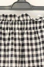 画像2: Jane Marple / Shirring gingham tiered skirt　スカート M クロ×シロ O-26-07-30-036-JM-SK-IG-OS (2)