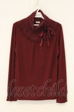 画像1: axes femme / レースネックインナーカットソー M ワイン O-26-07-30-041-AX-TO-IG-OS (1)