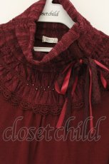 画像2: axes femme / レースネックインナーカットソー M ワイン O-26-07-30-041-AX-TO-IG-OS (2)