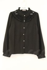 画像1: axes femme / カメオ×ジャボブローチ付ブラウス M クロ O-26-07-30-042-AX-BL-IG-OS (1)