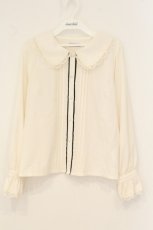 画像1: axes femme POETIQUE / フェイバリットカラーブラウス M オフシロ×クロ O-26-07-30-046-AX-BL-IG-OS (1)