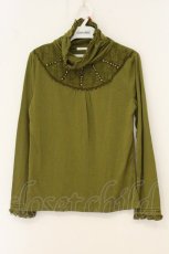 画像1: axes femme / レース切り替えハイネックカットソー M グリーン O-26-07-30-079-AX-TO-OW-OS (1)