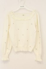画像1: evelyn / ビジューパールニット F オフシロ O-26-07-30-090-LO-TO-OW-OS (1)
