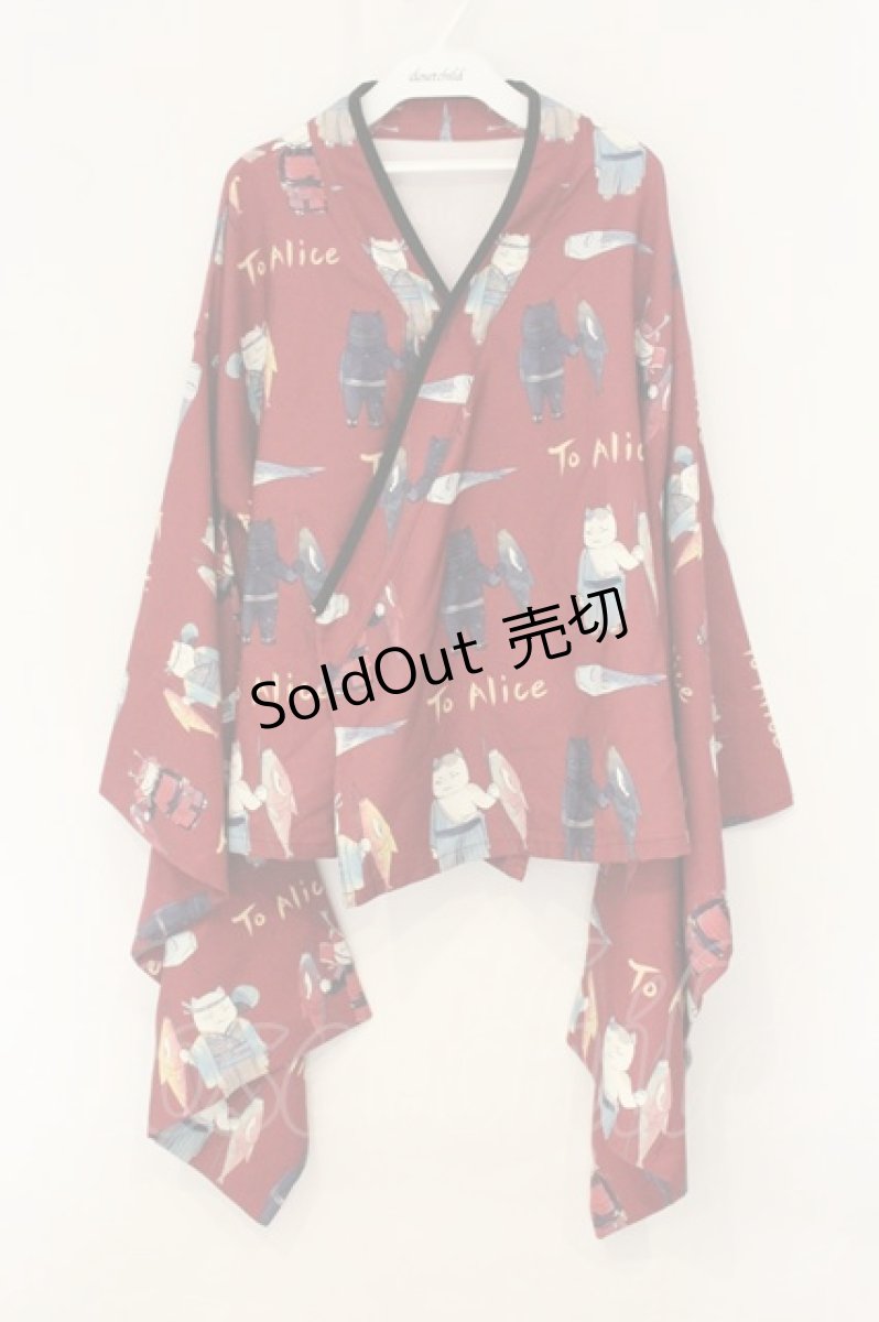 画像1: Doll Paradise / 猫×鯉のぼり和風トップス  ボルドー O-26-07-30-013-LO-TO-OW-OS (1)
