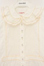 画像2: WONDERFUL WORLD / 縦刺繍ブラウス  シロ×イエロー O-26-07-30-021-LO-BL-IG-OS (2)