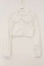 画像1: DearMyLove / ハートスタッズフリル襟ブラウス M・ショート丈 シロ O-26-07-30-003-GO-BL-OW-OS (1)