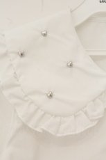 画像2: DearMyLove / ハートスタッズフリル襟ブラウス M・ショート丈 シロ O-26-07-30-003-GO-BL-OW-OS (2)