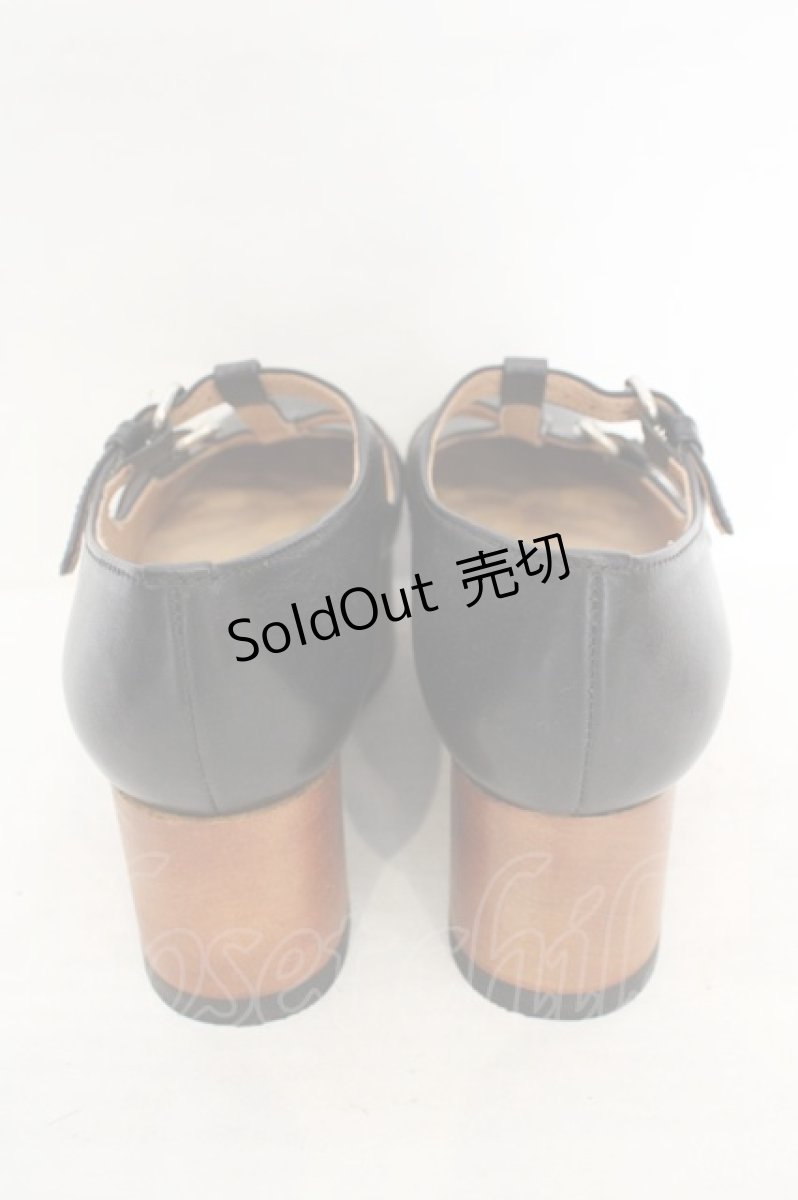 画像3: Jane Marple / ウッドソール2ストラップシューズ S(約23cm クロ O-26-07-31-051-JM-SH-IG-ZT0805N (3)