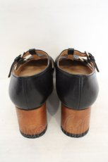画像3: Jane Marple / ウッドソール2ストラップシューズ S(約23cm クロ O-26-07-31-051-JM-SH-IG-OS (3)