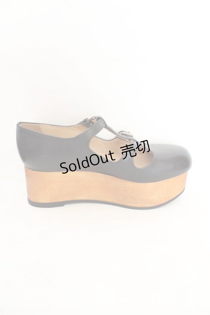 画像5: Jane Marple / ウッドソール2ストラップシューズ S(約23cm クロ O-26-07-31-051-JM-SH-IG-ZT0805N (5)