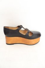 画像5: Jane Marple / ウッドソール2ストラップシューズ S(約23cm クロ O-26-07-31-051-JM-SH-IG-OS (5)