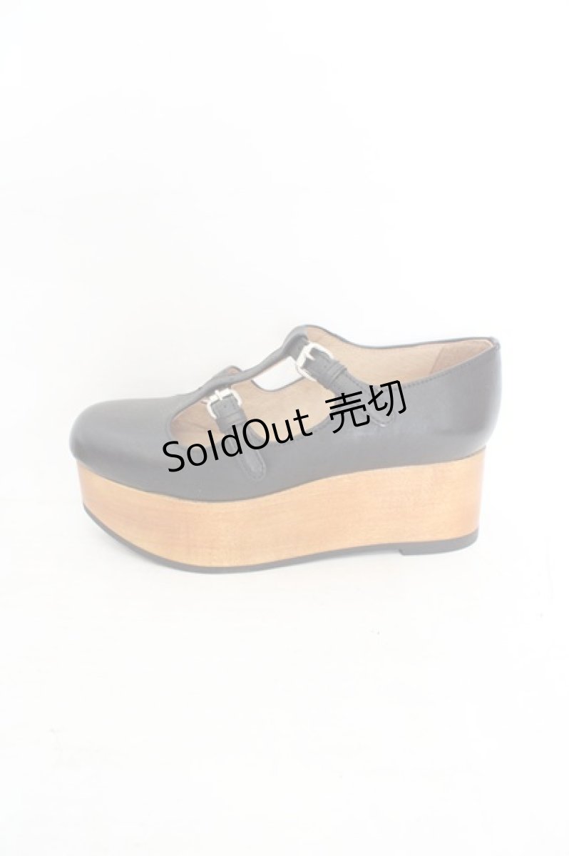 画像6: Jane Marple / ウッドソール2ストラップシューズ S(約23cm クロ O-26-07-31-051-JM-SH-IG-ZT0805N (6)