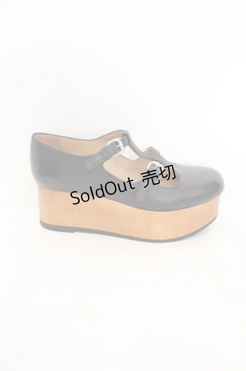 画像7: Jane Marple / ウッドソール2ストラップシューズ S(約23cm クロ O-26-07-31-051-JM-SH-IG-ZT0805N (7)