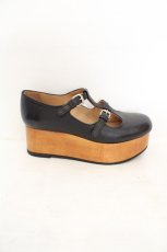 画像7: Jane Marple / ウッドソール2ストラップシューズ S(約23cm クロ O-26-07-31-051-JM-SH-IG-OS (7)