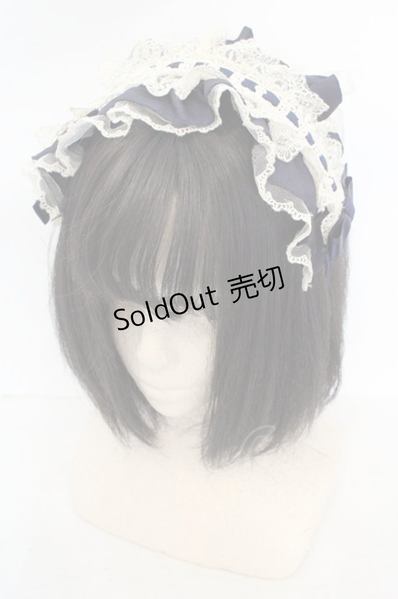 画像1: Pina sweetcollection / ヘッドドレス風カチューシャ  ネイビー×キナリ O-26-07-31-006-LO-AC-OW-ZT485-F002 (1)