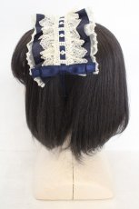 画像3: Pina sweetcollection / ヘッドドレス風カチューシャ  ネイビー×キナリ O-26-07-31-006-LO-AC-OW-OS (3)
