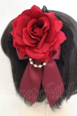 画像2: ATELIER PIERROT / 薔薇レースカチューシャ  ブラック×ワイン O-26-07-31-009-EL-ZA-OW-OS (2)
