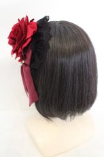 画像3: ATELIER PIERROT / 薔薇レースカチューシャ  ブラック×ワイン O-26-07-31-009-EL-ZA-OW-OS (3)