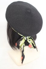 画像2: BAROQUE / Strawberry field’s Cats イチゴ畑の猫たちベレー  クロ O-26-07-31-013-LO-AC-OW-OS (2)