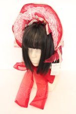 画像1: metamorphose / あめ細工ハーフボンネット  アカ O-26-07-31-002-ME-AC-OW-OS (1)