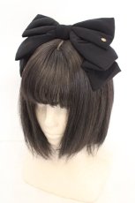 画像1: metamorphose / クラシカルリボンカチューシャ  クロ O-26-07-31-021-ME-AC-OW-OS (1)