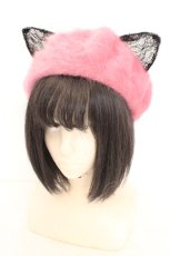 画像1: LOLITAその他 / 猫耳シャギーベレー  ピンク O-26-07-31-025-LO-AC-OW-OS (1)