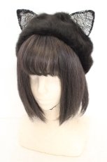 画像1: LOLITAその他 / 猫耳シャギーベレー  クロ O-26-07-31-026-LO-AC-OW-OS (1)