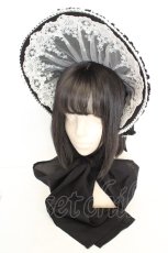 画像1: BAROQUE / magnoliaボンネット  クロ×シロ O-26-07-31-027-LO-AC-OW-OS (1)