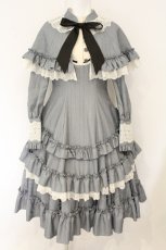 画像1: Hoshibako Works / シュヴァルドール ショートケープ付クラシカルワンピース  ブルーグレー O-26-08-01-1022-LO-OP-OW-OS (1)