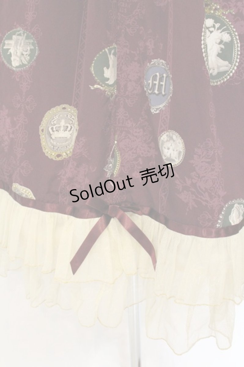 画像3: metamorphose / Vintage cameo ミディアムジャンパースカート  ワイン O-26-08-01-1026-ME-OP-OW-OS (3)