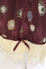 画像3: metamorphose / Vintage cameo ミディアムジャンパースカート  ワイン O-26-08-01-1026-ME-OP-OW-OS (3)