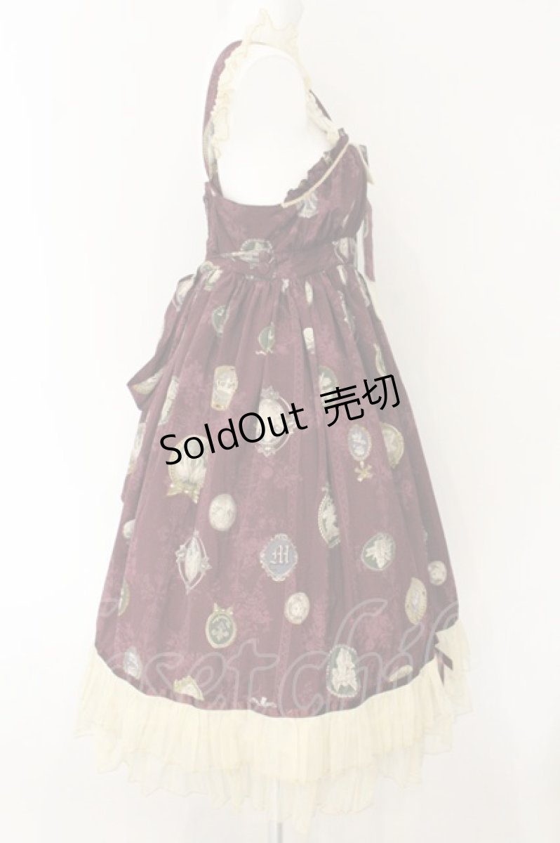 画像4: metamorphose / Vintage cameo ミディアムジャンパースカート  ワイン O-26-08-01-1026-ME-OP-OW-OS (4)