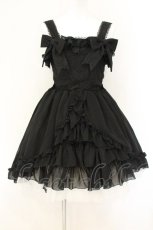 画像1: ATELIER PIERROT / -Blooming Rose- フィッシュテールジャンパースカート  ブラック O-26-08-01-1032-EL-OP-OW-OS (1)