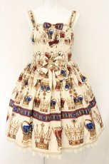 画像1: Angelic Pretty / British Crownシャーリングジャンパースカート  アイボリー O-26-08-01-1037-AP-OP-IG-OS (1)