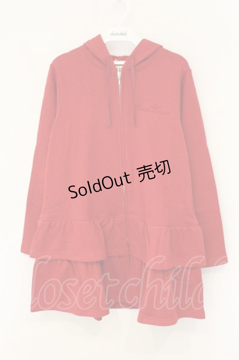 画像1: PINK HOUSE / 裾フリルチュニックパーカー  アカ O-26-08-01-1005-LO-TO-OW-OS (1)