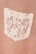 画像2: TRALALA / レース切り替えラメチェックニット  サーモンピンク O-26-08-01-1058-LO-TO-IG-OS (2)