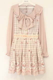 LIZ LISA / チェックローズワンピース ピンク O-26-08-01-1065-LO-OP