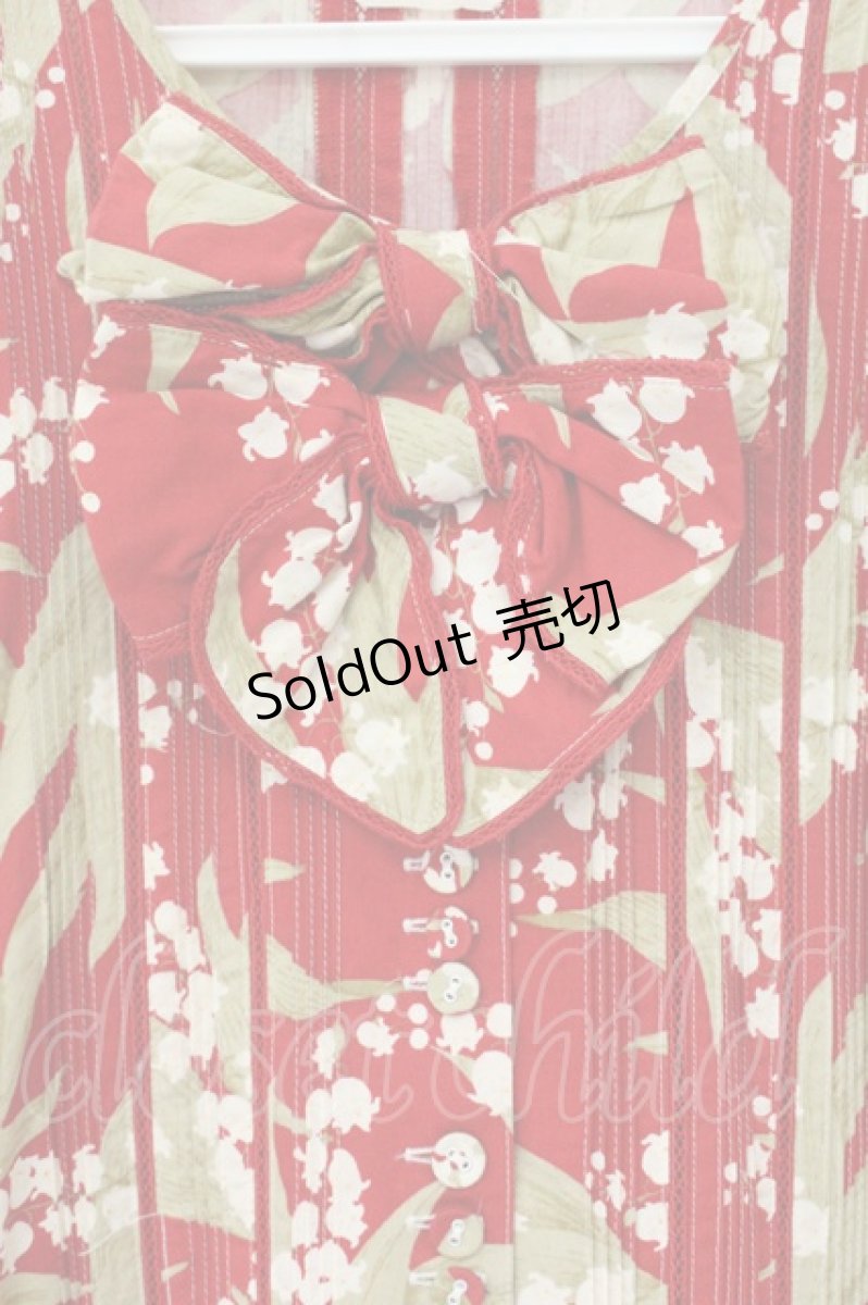 画像2: PINK HOUSE / すずらん柄ワンピース  アカ O-26-08-01-1013-LO-OP-IG-OS (2)