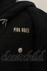 画像2: PINK HOUSE / ギンガムフード中綿ブルゾン  クロ O-26-08-01-012-LO-JA-IG-OS (2)