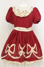 画像1: DOLLS PARTY / 刺繍襟ワンピース L アカ O-26-08-01-031-LO-OP-OW-OS (1)