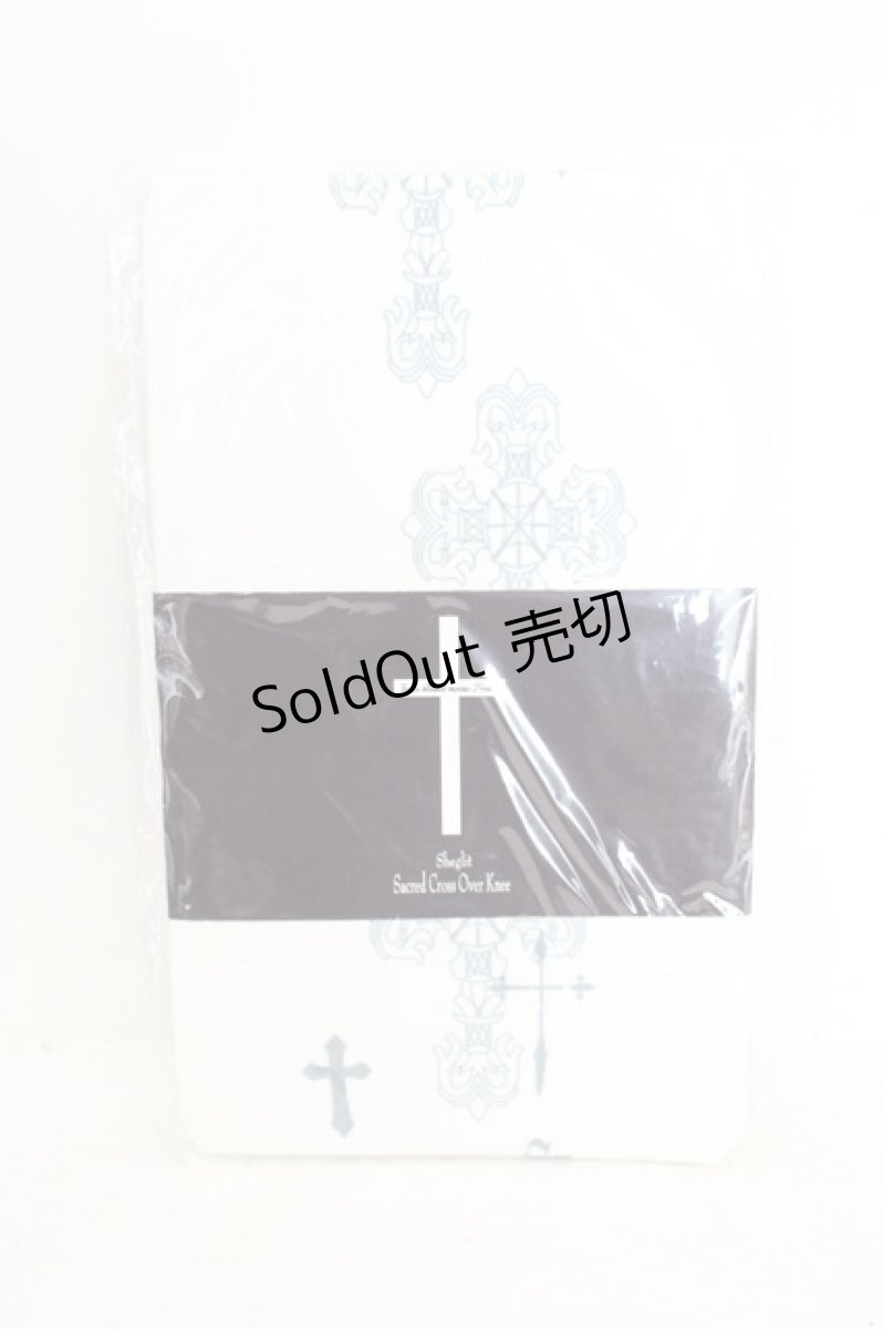 画像1: Sheglit / Sacred Cross オーバーニー  ホワイト O-26-08-02-038-EL-ZA-IG-OS (1)