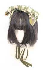 画像1: metamorphose / ハイカラ小町リボンヘッドドレス  グリーン系 O-26-08-02-005-ME-AC-OW-OS (1)