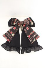 画像1: metamorphose / 薔薇の聖堂リボンクリップ  クロ O-26-08-02-053-ME-ZA-IG-OS (1)