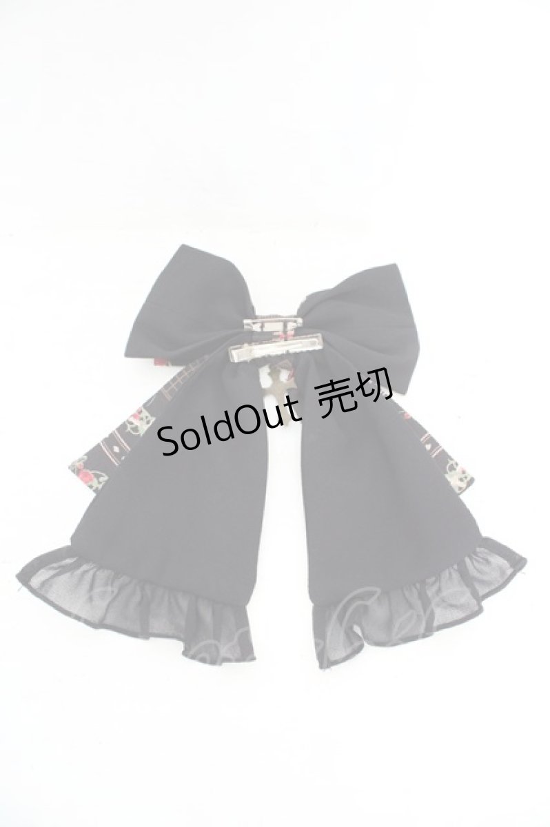 画像2: metamorphose / 薔薇の聖堂リボンクリップ  クロ O-26-08-02-053-ME-ZA-IG-OS (2)