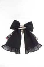 画像2: metamorphose / 薔薇の聖堂リボンクリップ  クロ O-26-08-02-053-ME-ZA-IG-OS (2)