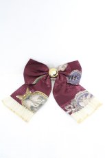 画像1: metamorphose / Vintage cameoリボンバレッタ  ワイン O-26-08-02-056-ME-ZA-IG-OS (1)