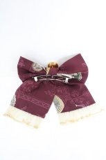画像2: metamorphose / Vintage cameoリボンバレッタ  ワイン O-26-08-02-056-ME-ZA-IG-OS (2)